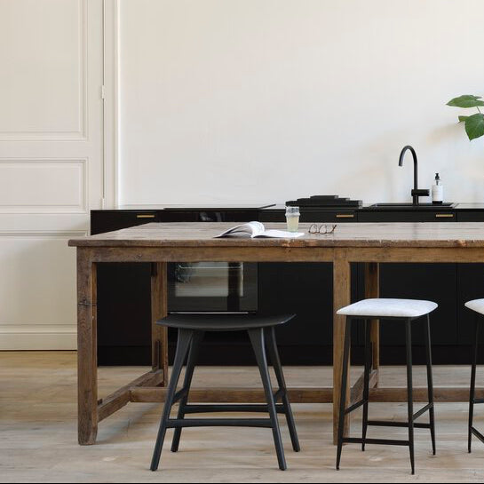 Ethnicraft Osso Counter Stool, FSC-certified solid wood furniture by Belgian brand