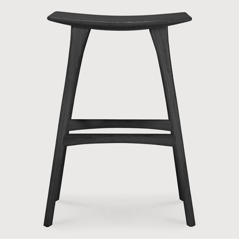 Ethnicraft Osso Stool, FSC-certified solid wood furniture by Belgian brand