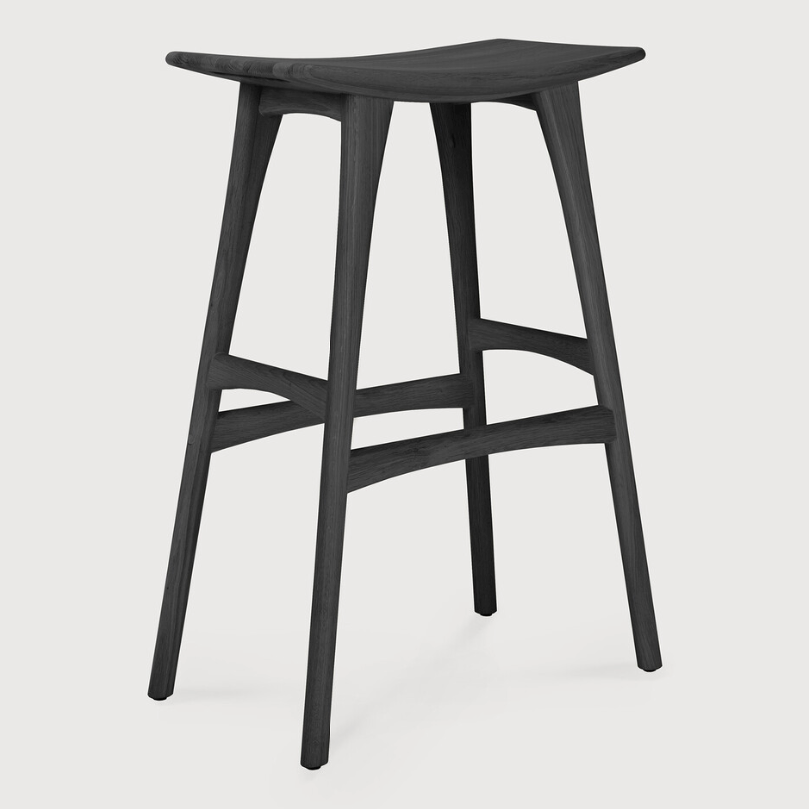 Ethnicraft Osso Stool, FSC-certified solid wood furniture by Belgian brand