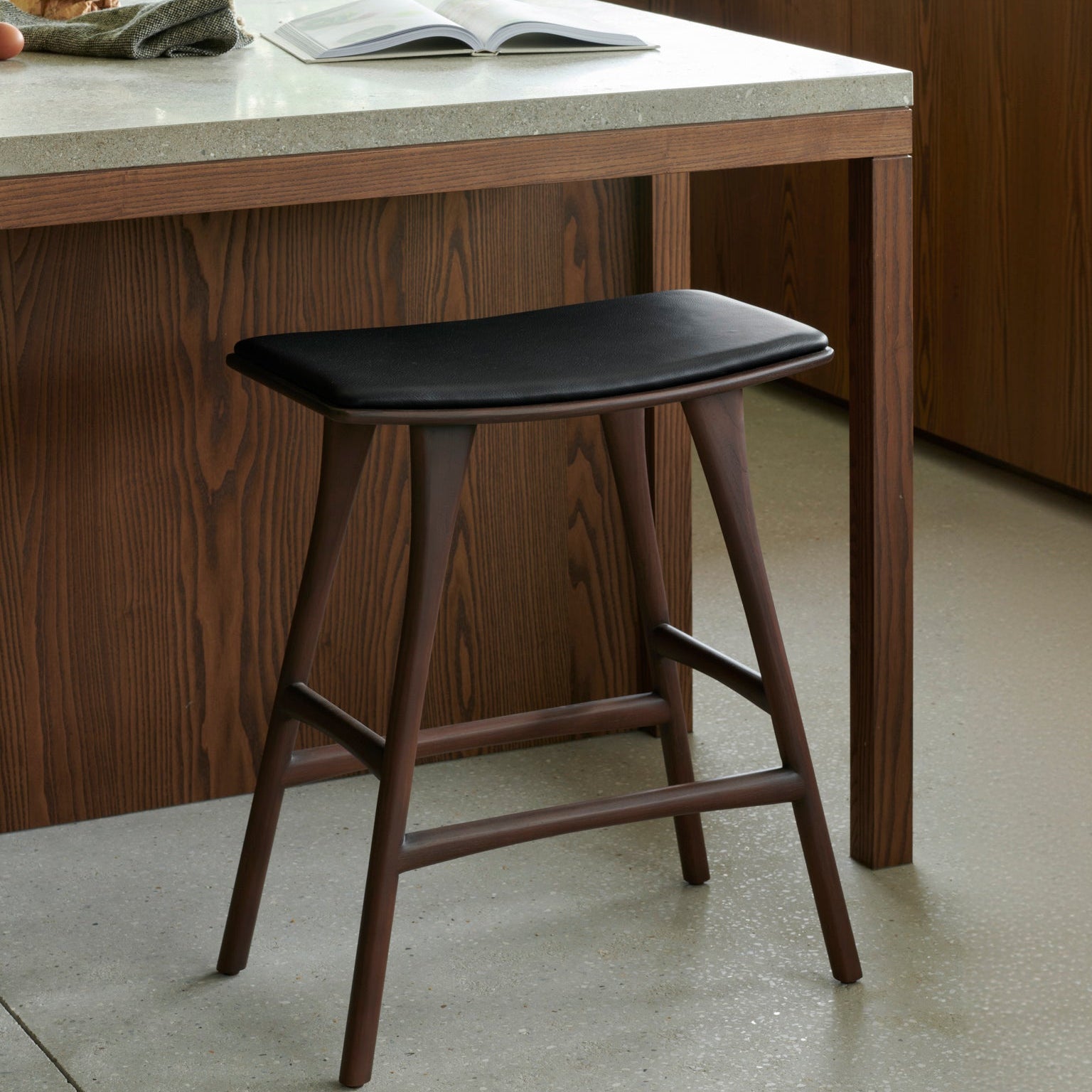 Ethnicraft Osso Stool, FSC-certified solid wood furniture by Belgian brand