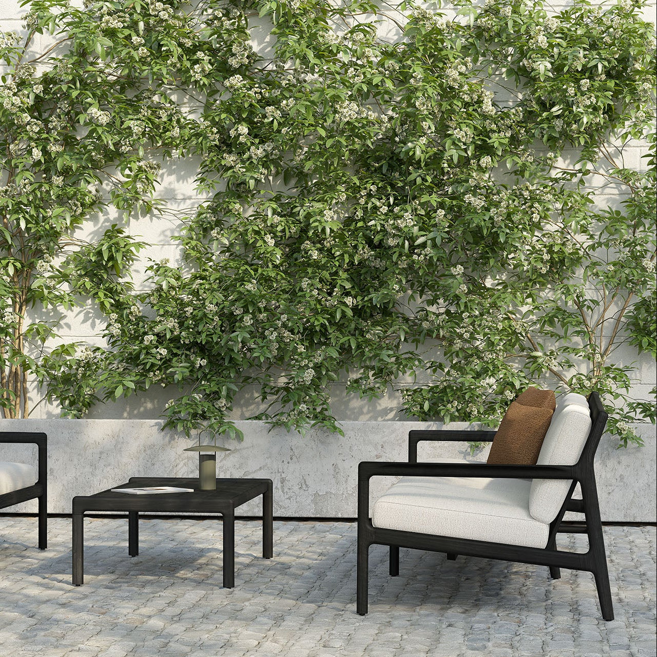 Ethnicraft Jack Outdoor 3 Seat Sofa with FSC-certified solid wood frame, Belgian design