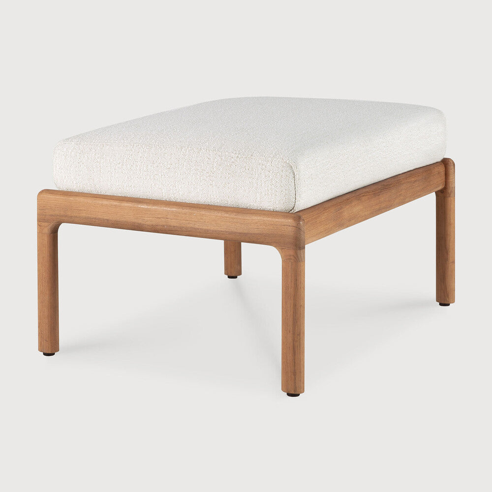 Ethnicraft Jack Outdoor Footstool with FSC-certified solid wood frame, Belgian design