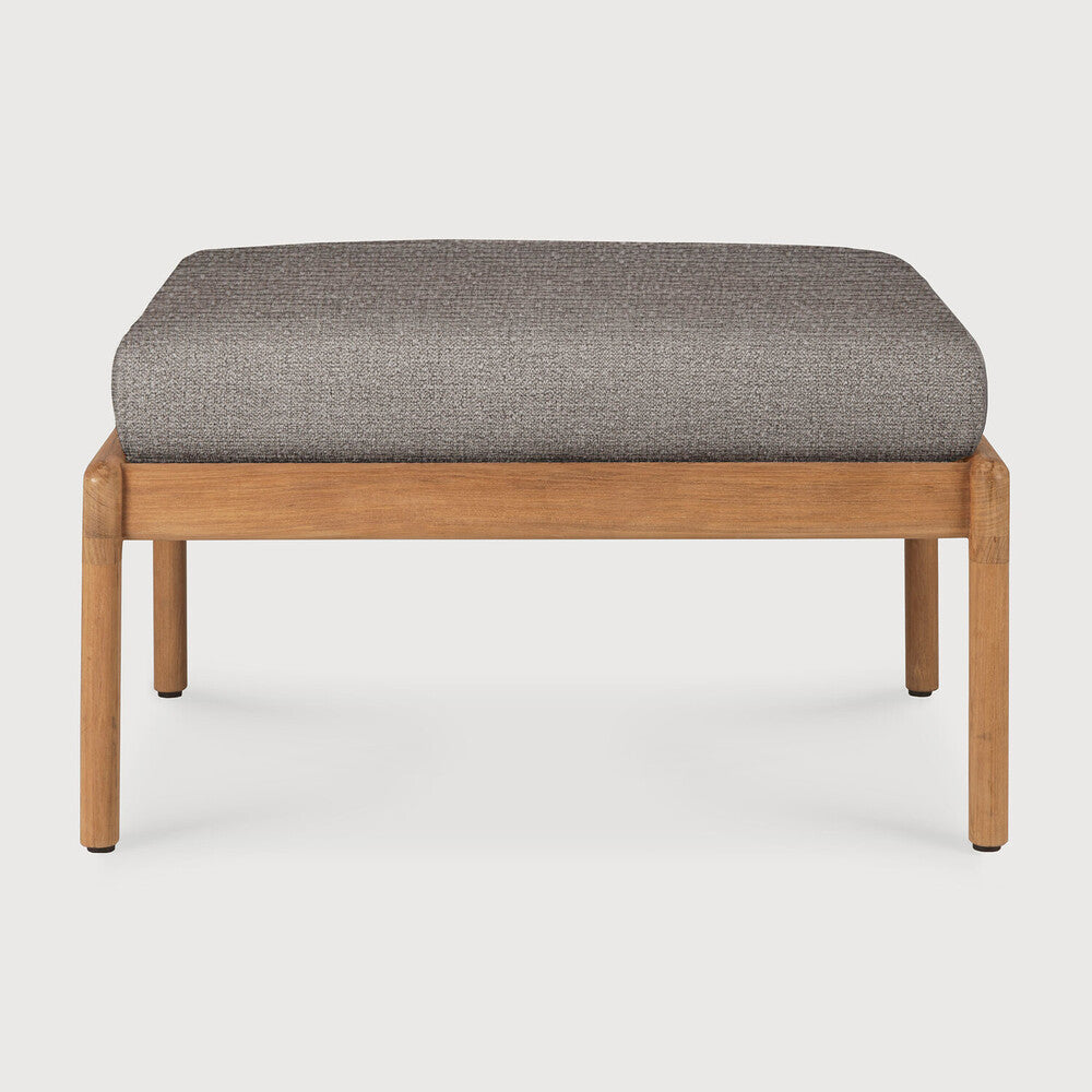 Ethnicraft Jack Outdoor Footstool with FSC-certified solid wood frame, Belgian design