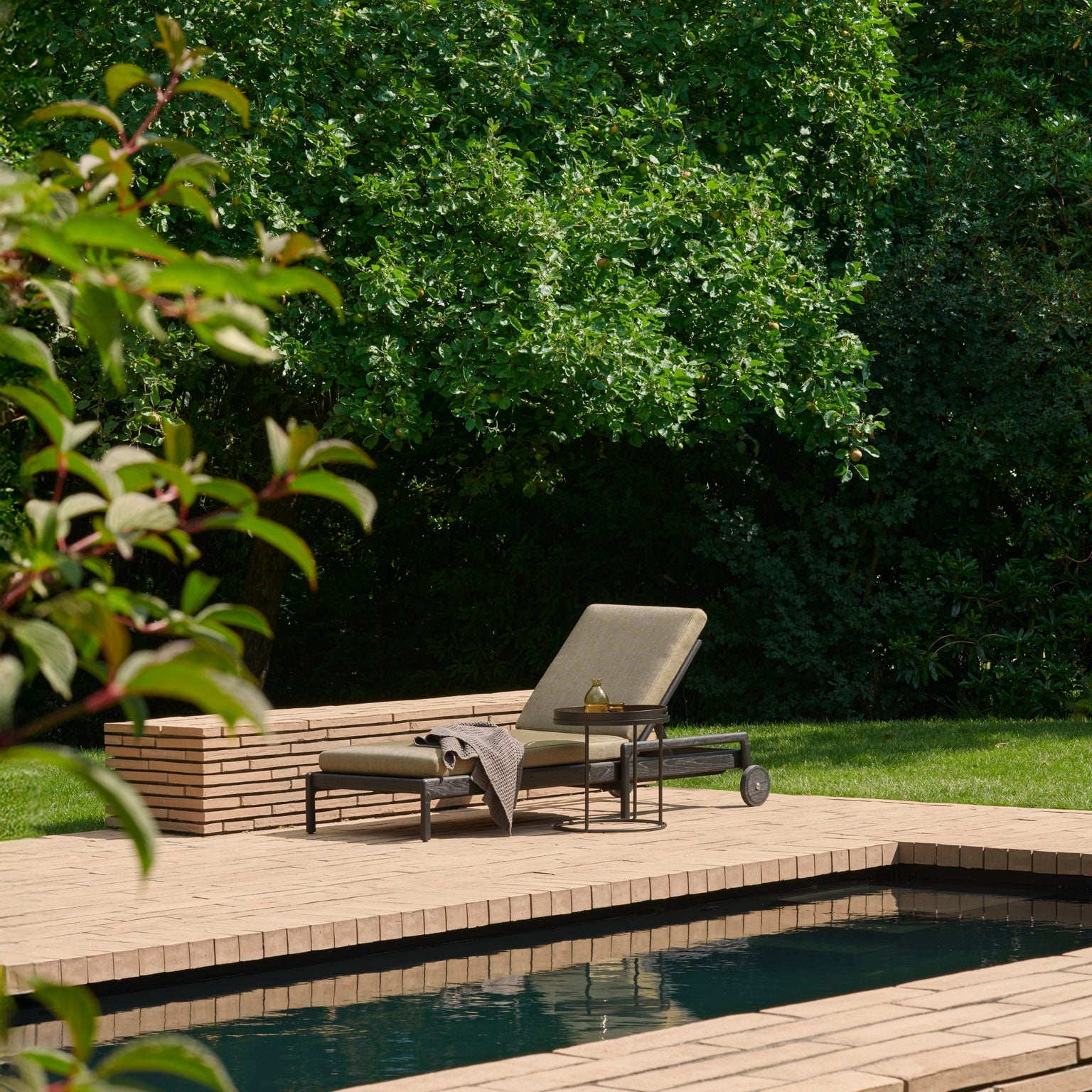 Ethnicraft Jack Outdoor Adjustable Lounger in teak, FSC-certified solid teak