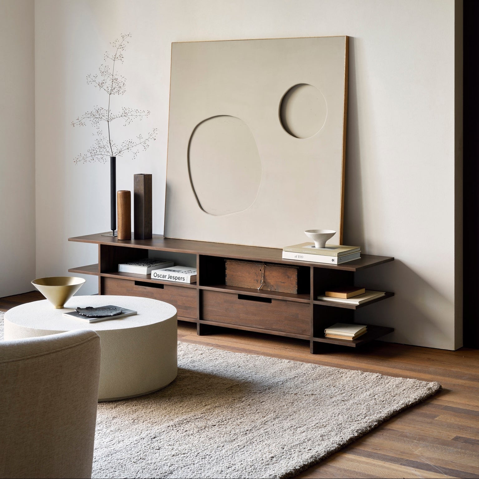 Ethnicraft Kabuki TV Cupboard in teak, FSC-certified solid teak with varnished finish