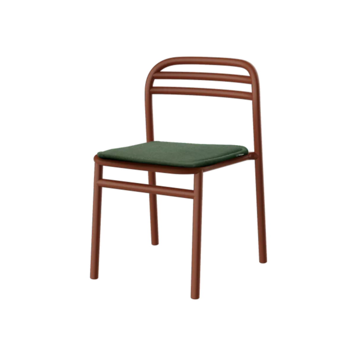 Cane-line Bliss Side Chair in Desert Red with Green cushion, aluminum