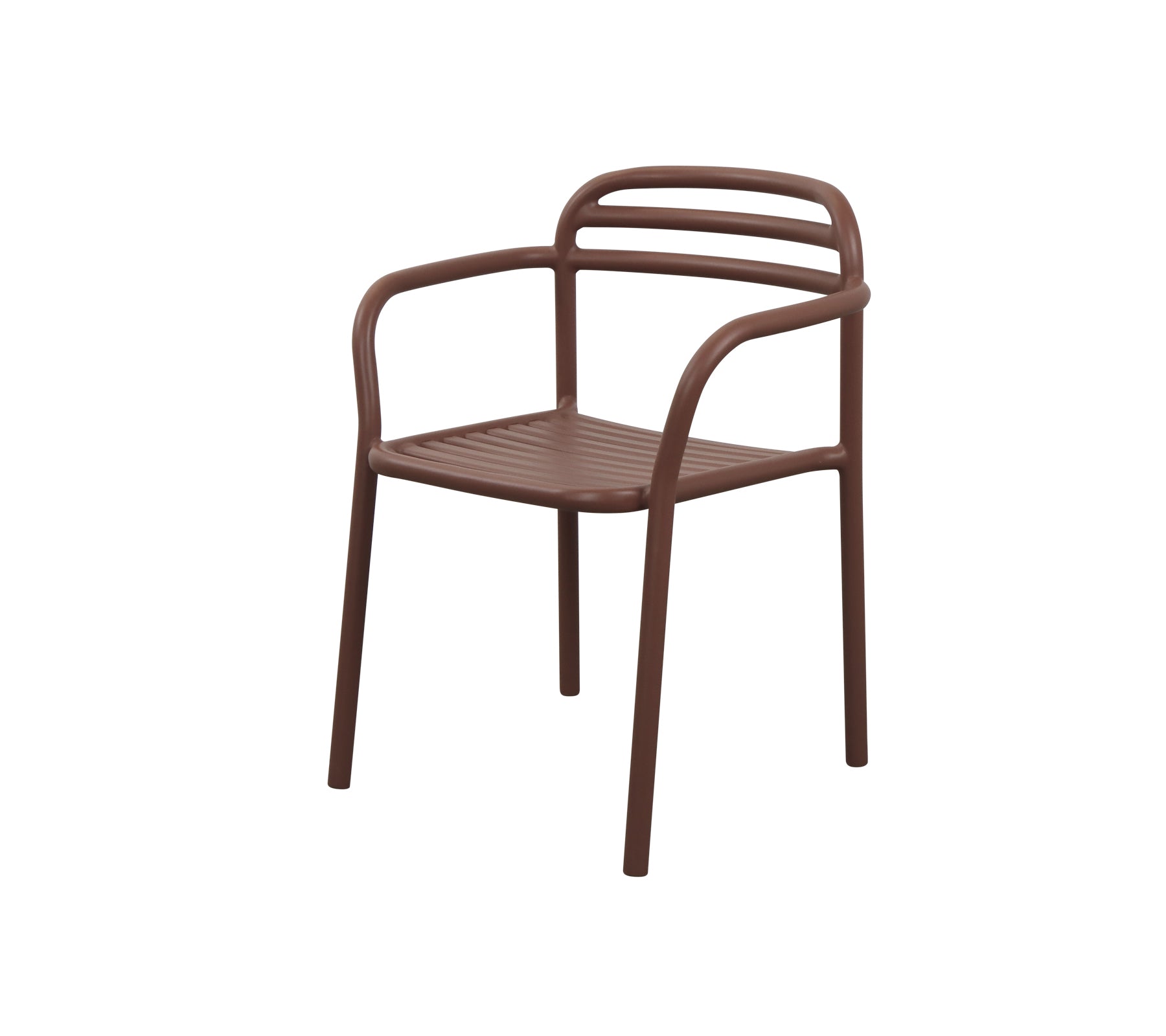 Brown metal chair on a white background