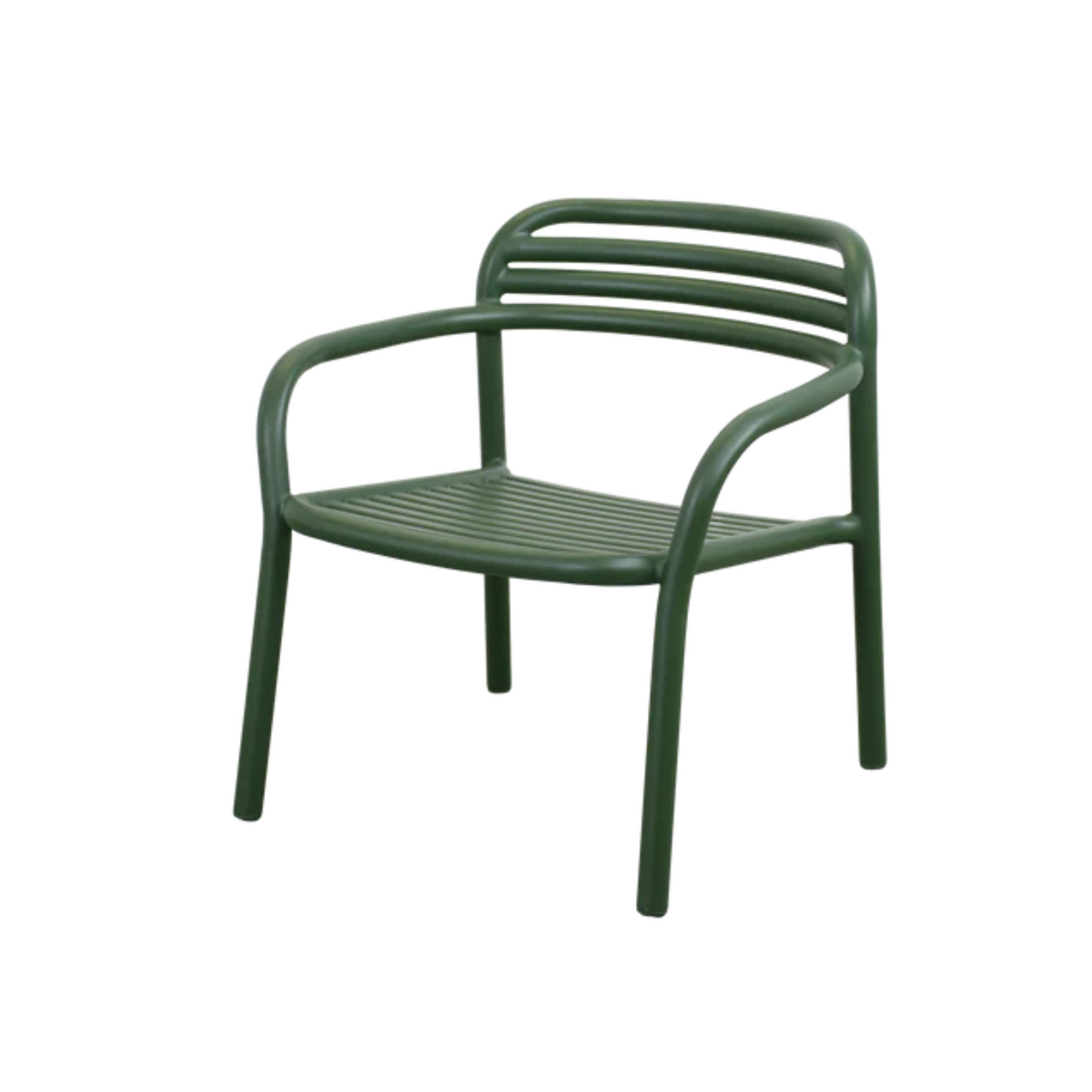 Cane-line Bliss Lounge Chair, Stackable in Dark Green, no cushion, aluminum