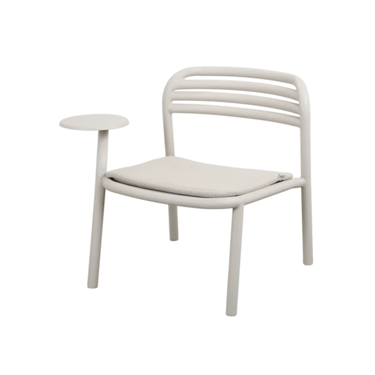 Cane-line Bliss Lounge Chair with Side Table Right in Sand, aluminum