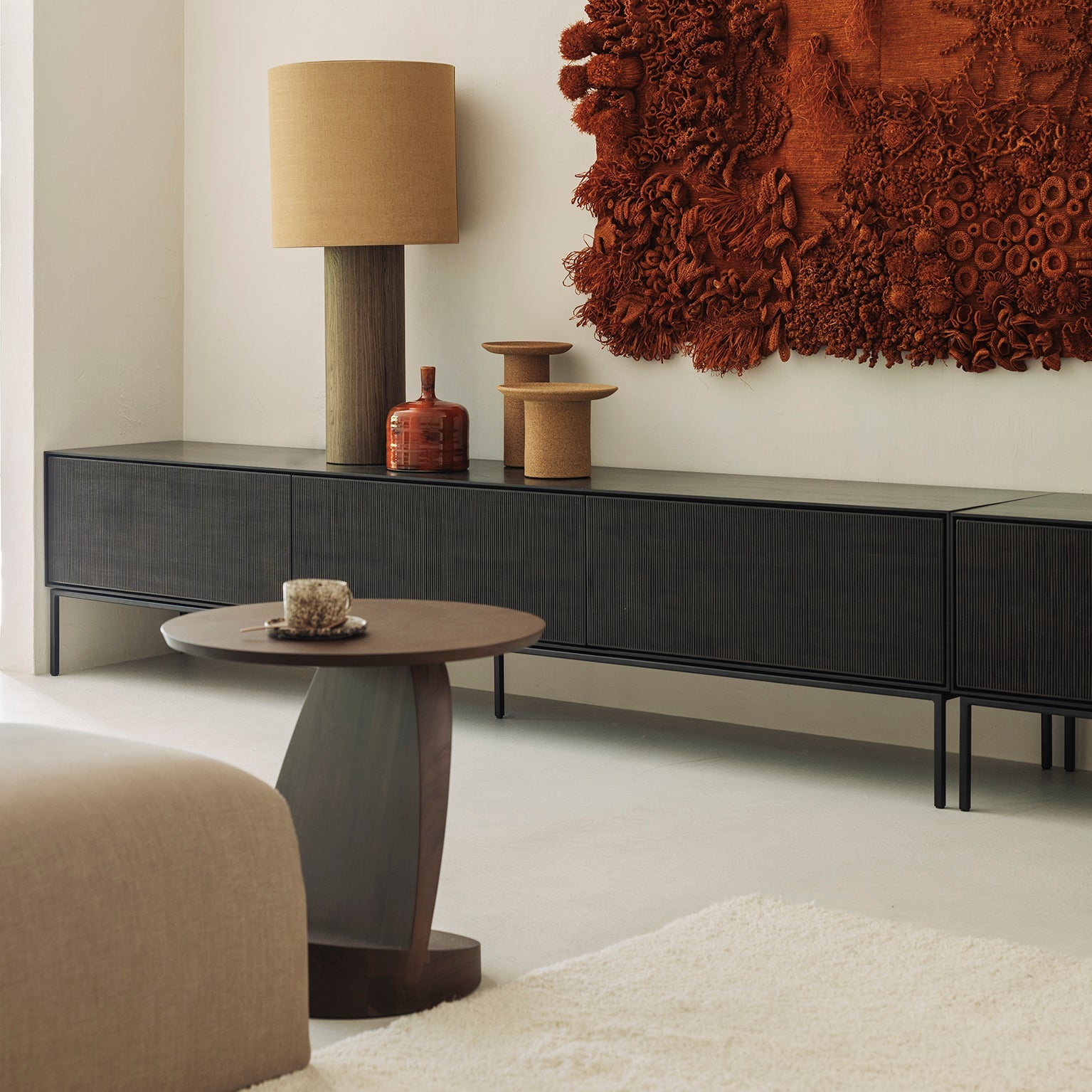 Ethnicraft Grooves TV Cupboard, FSC-certified solid wood furniture by Belgian brand