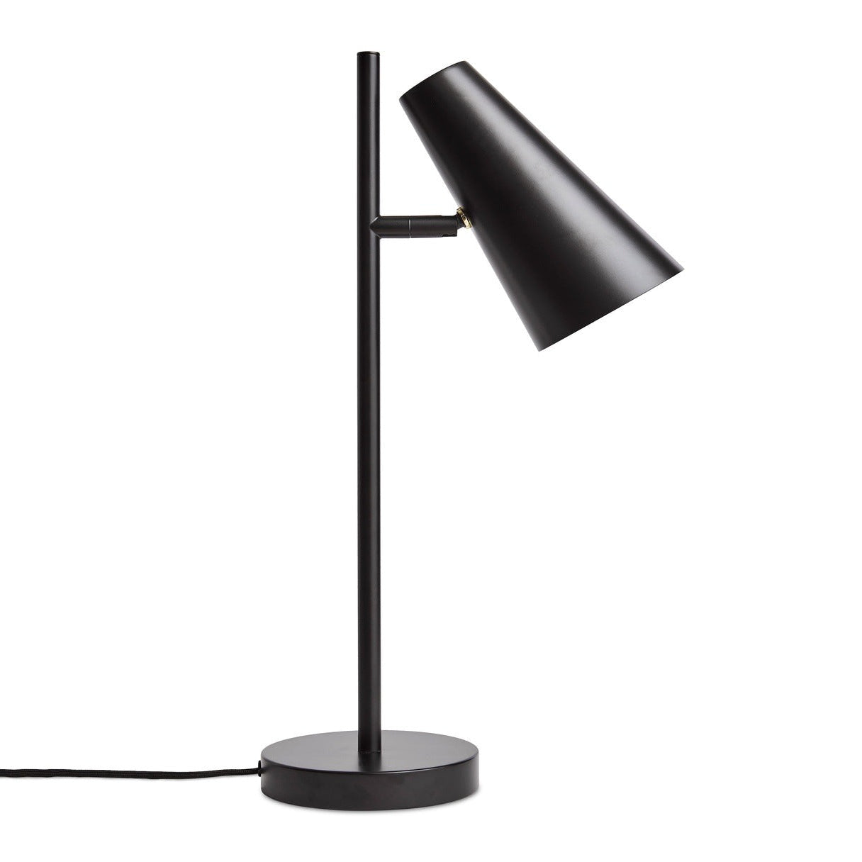 WOUD Cono Table Lamp in black powder-coated steel designed by Bahar Mehrabani, Danish design