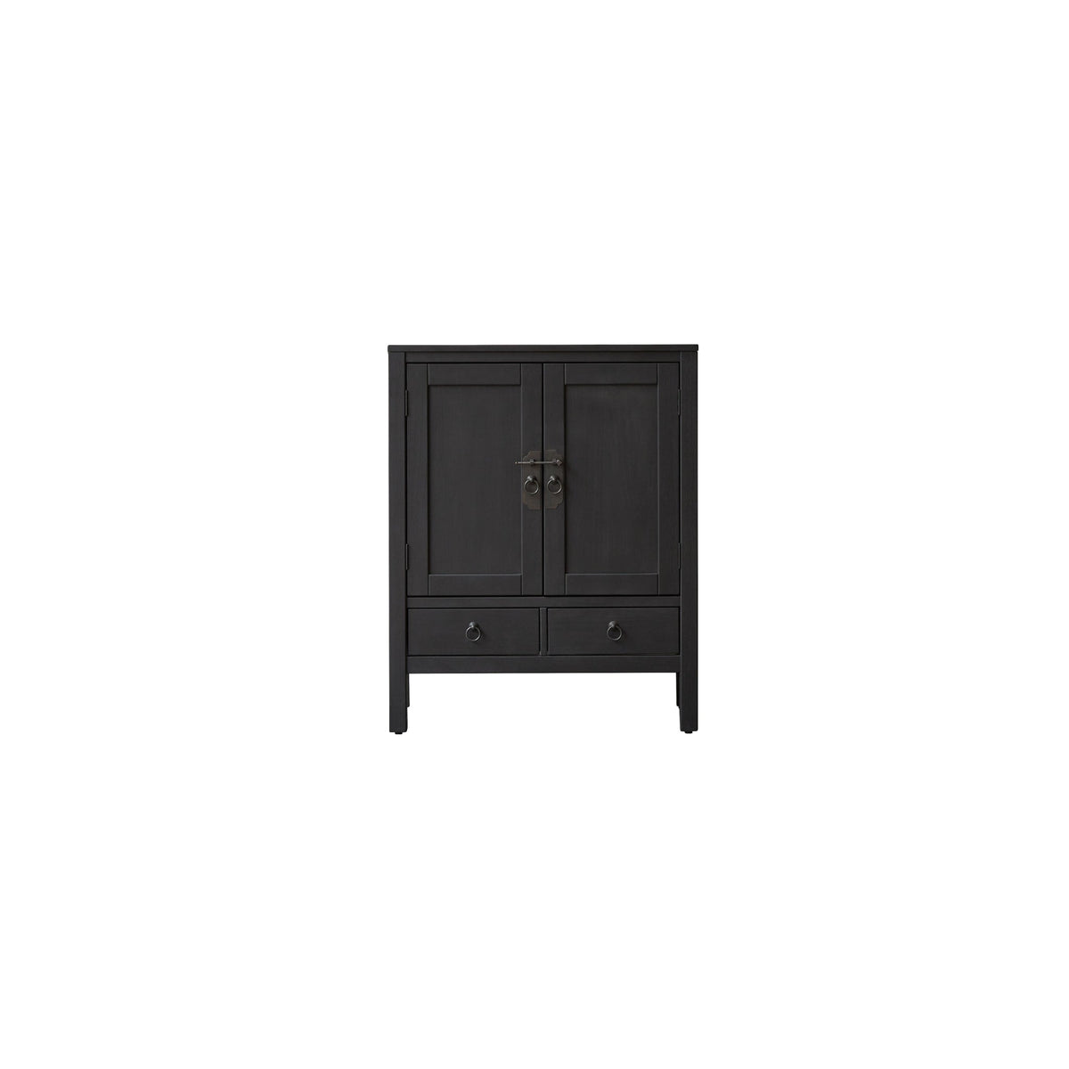 Tikamoon Thaki Black solid pine cabinet, front view