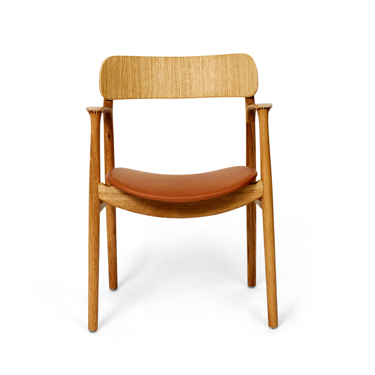 Bent Hansen Asger Dining Chair in oiled oak, cognac leather seat, oak and leather