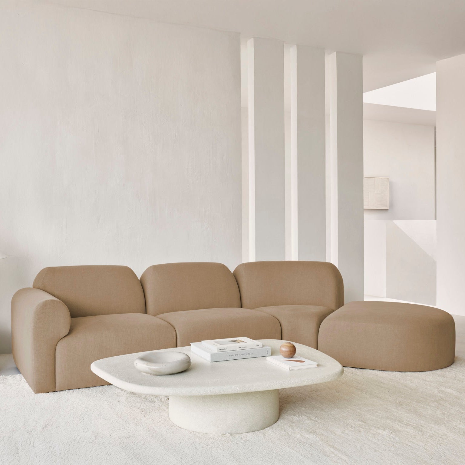 Ethnicraft Bulky One Arm Sofa with FSC-certified solid wood frame, Belgian design