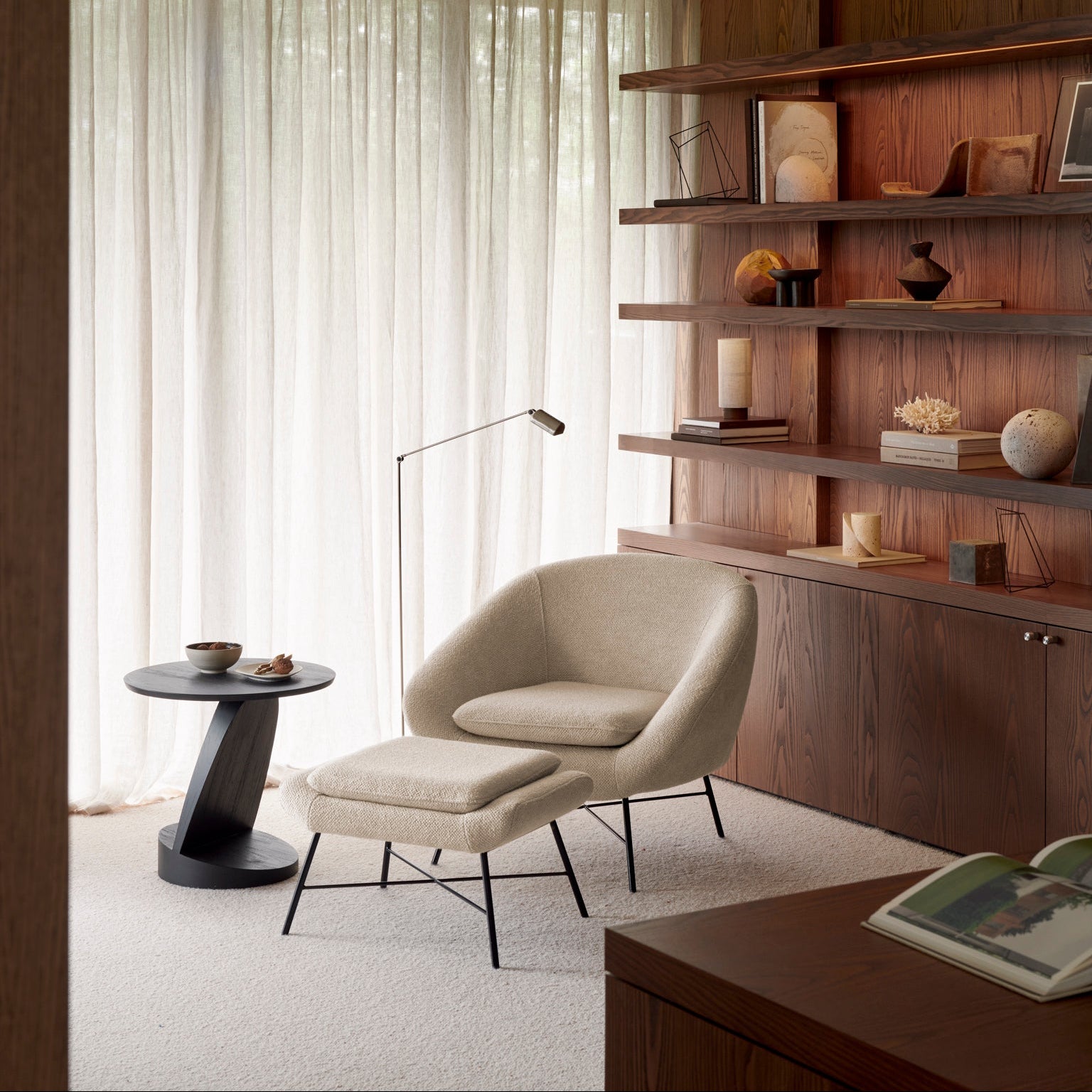 Ethnicraft Oblic Side Table, FSC-certified solid wood furniture by Belgian brand
