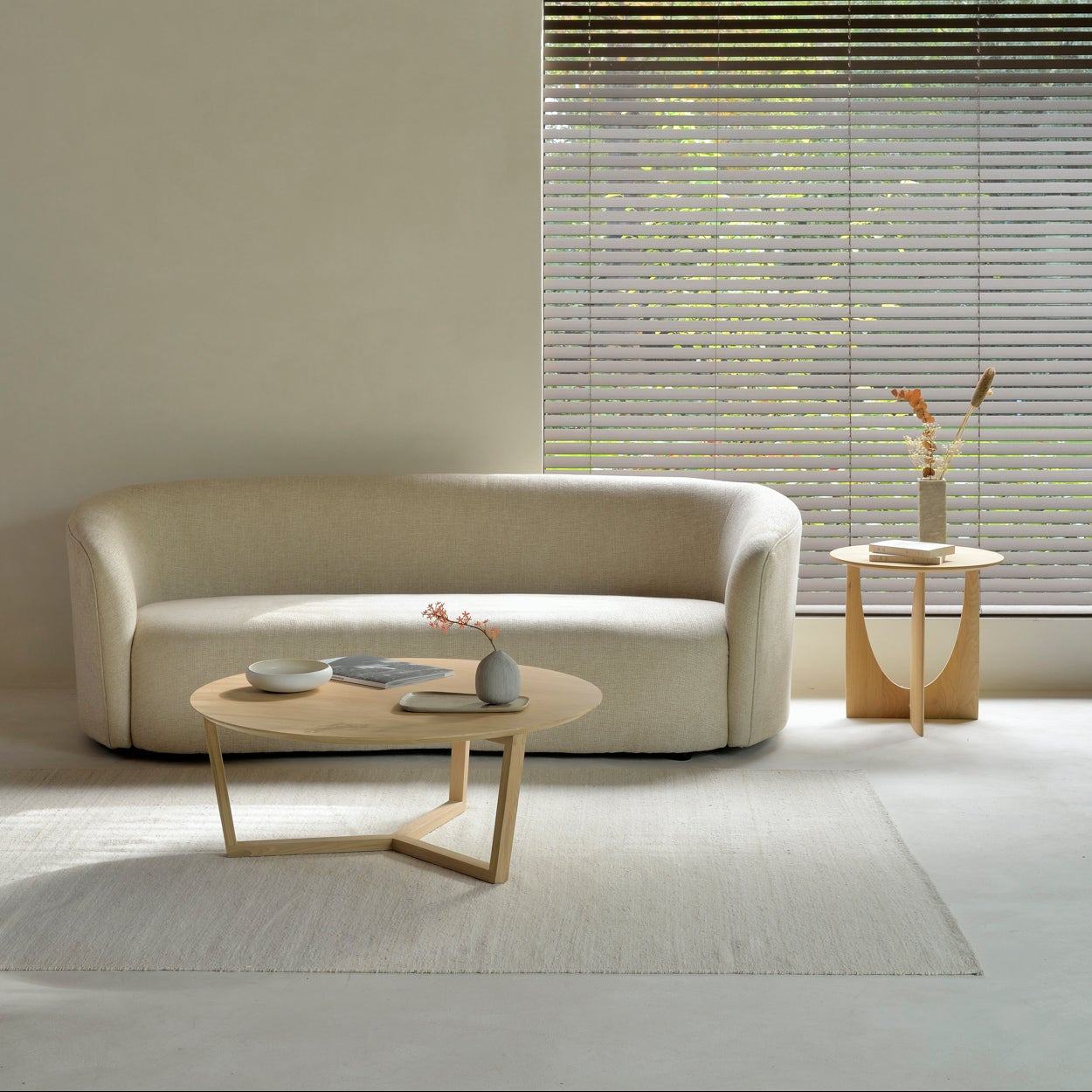Ethnicraft Tripod Coffee Table, FSC-certified solid wood furniture by Belgian brand