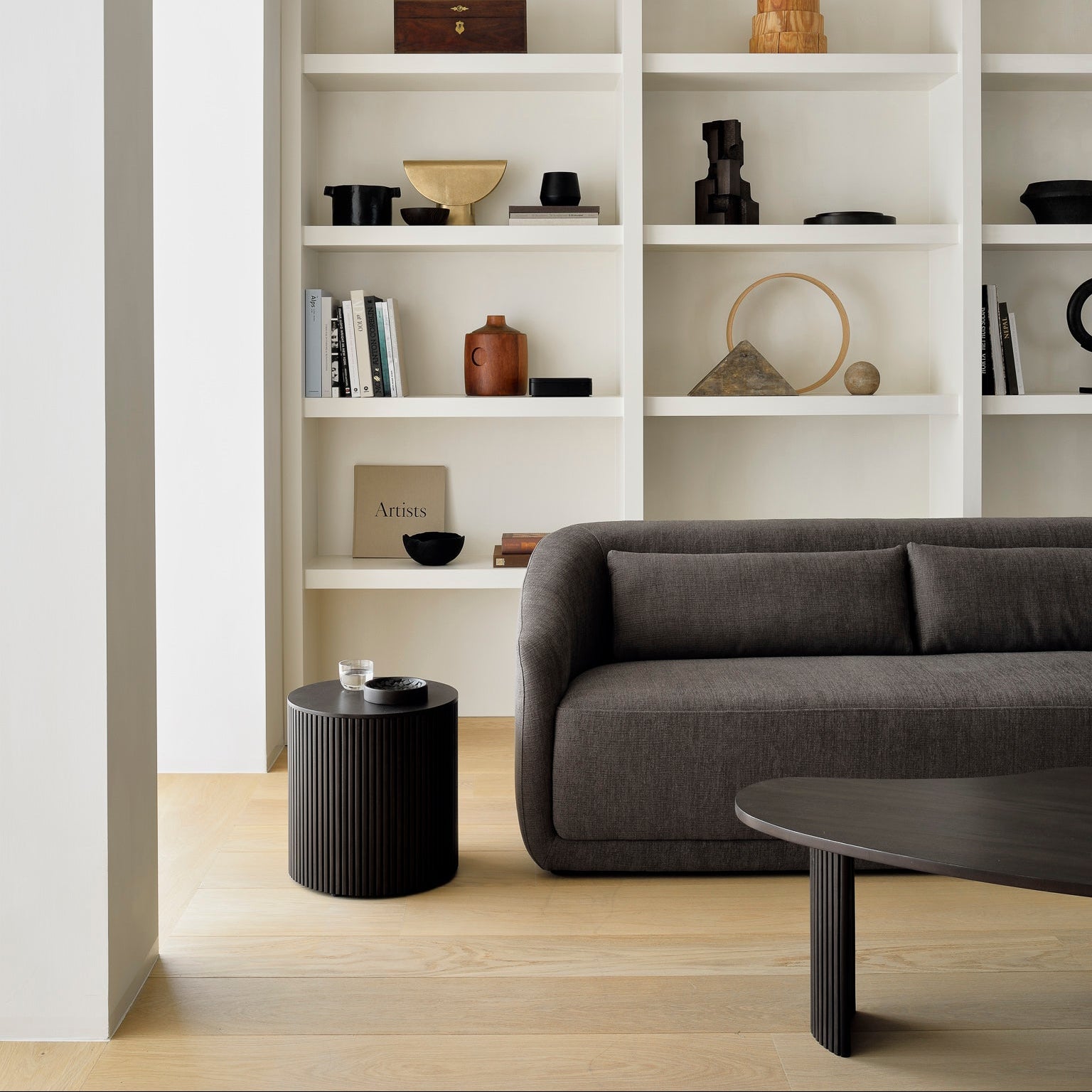 Ethnicraft Roller Max Side Table, FSC-certified solid wood furniture by Belgian brand