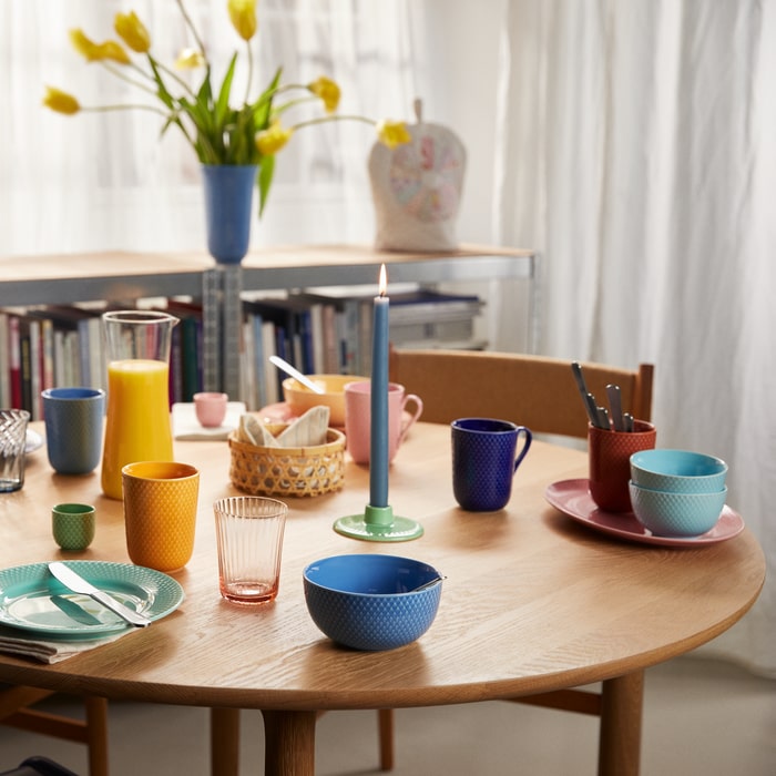 Lyngby Porcelain Rhombe Color Candle Holders
