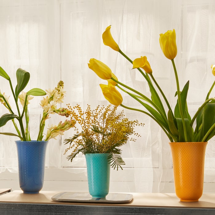 Lyngby Porcelain Rhombe Color Vases