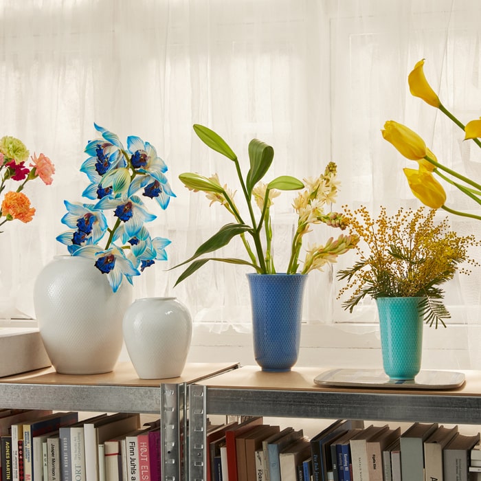 Lyngby Porcelain Rhombe Color Vases