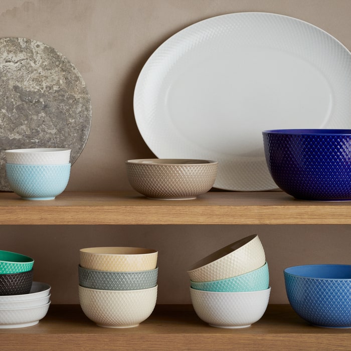 Lyngby Porcelæn Rhombe White Serveware