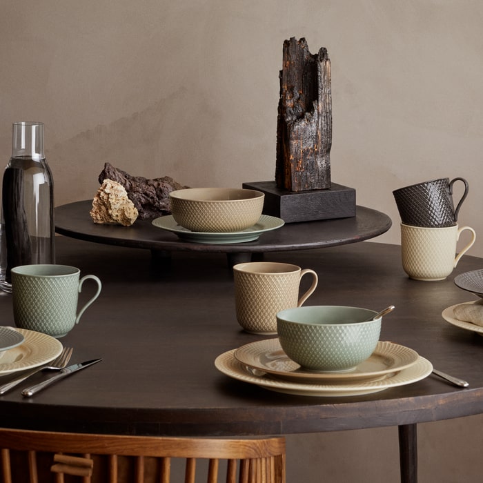 Lyngby Porcelæn Rhombe Earth Mug With Handle