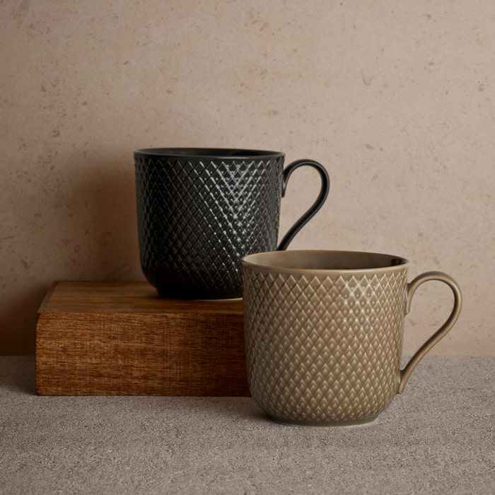 Lyngby Porcelæn Rhombe Earth Mug With Handle