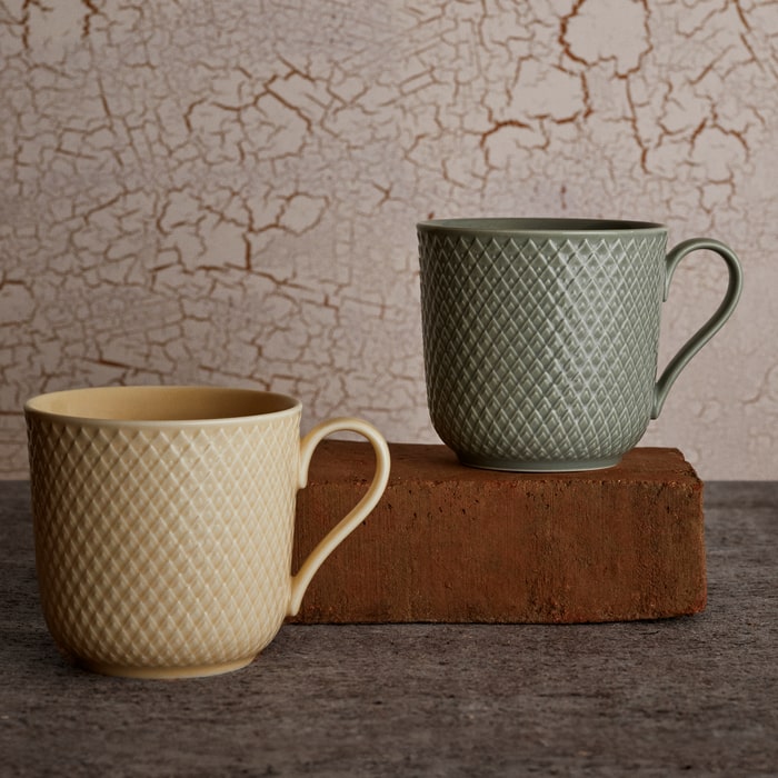 Lyngby Porcelæn Rhombe Earth Mug With Handle