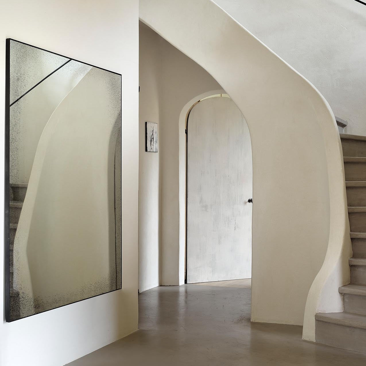 Ethnicraft Aged Floor Mirror with bronzed glass and Belgian craftsmanship
