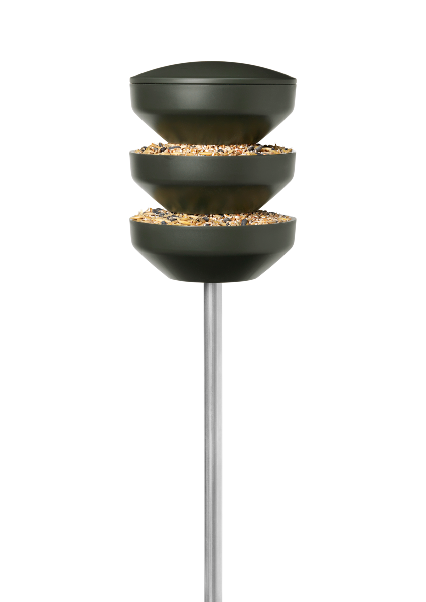 Recycled Bird Feeding Station on Pole