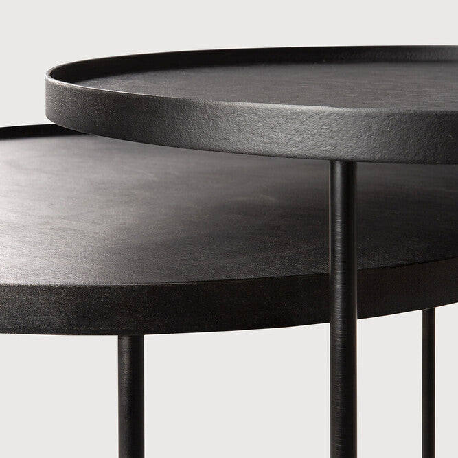 Ethnicraft Tray Side Table Set, FSC-certified solid wood furniture by Belgian brand