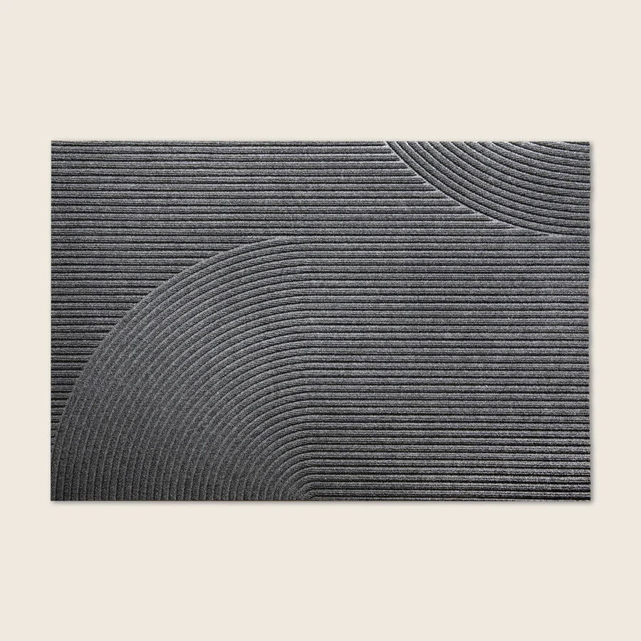 Heymat Stein All Weather Doormat doormat in Grey styled in an entryway, recycled PET yarn Norwegian design