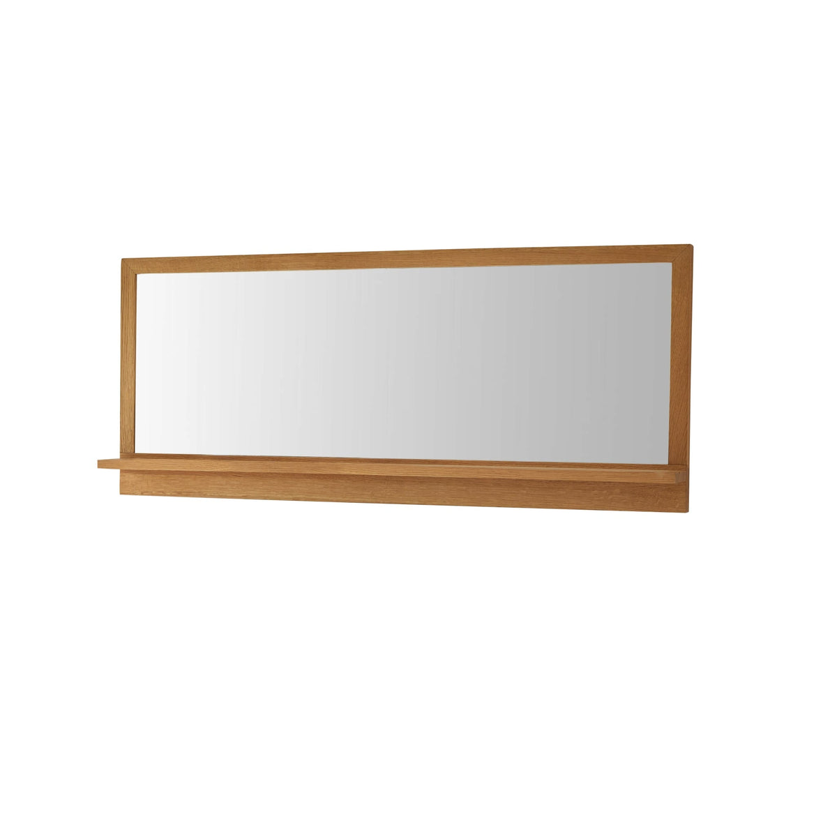 Tikamoon Easy wall mirror in solid oak, styled above a bathroom vanity