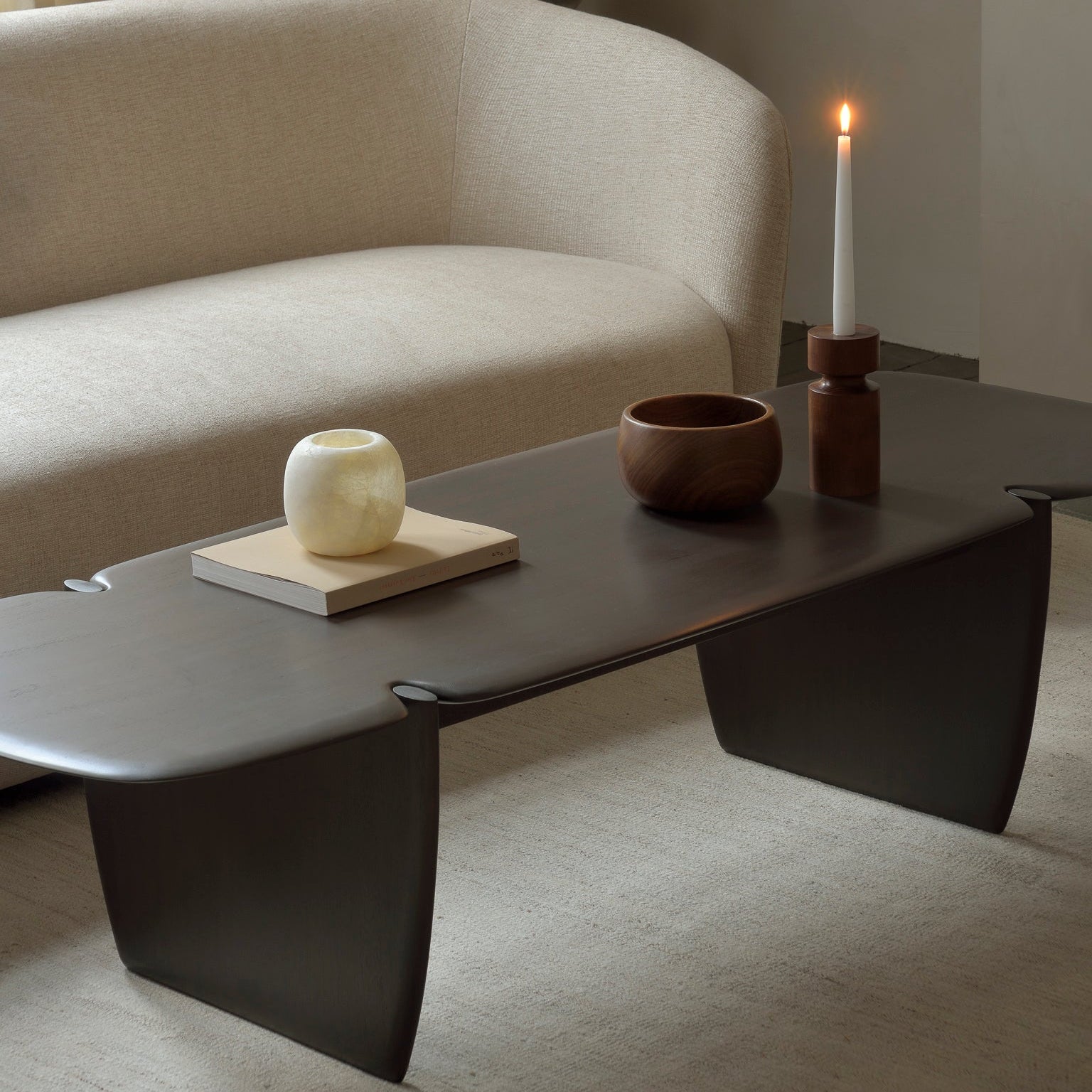 Ethnicraft Pi Coffee Table in mahogany, FSC-certified solid mahogany