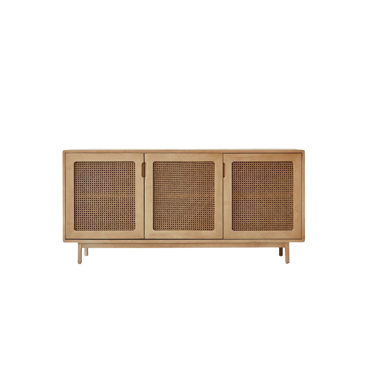 Tikamoon Luis sideboard in solid elm and cane, styled in a dining room