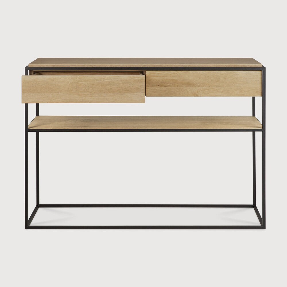 Ethnicraft Monolit Console, FSC-certified solid wood furniture by Belgian brand