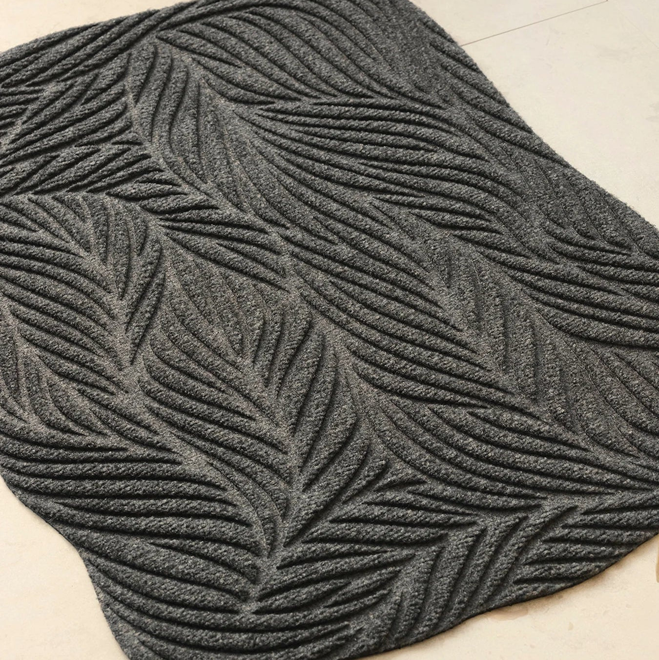 Heymat Twine All Weather Doormat doormat in Black styled in an entryway, recycled PET yarn Norwegian design