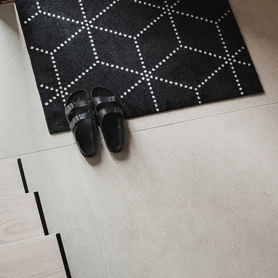 Heymat Hagl All Weather Doormat in Black, recycled PET yarn doormat, Norwegian sustainable design