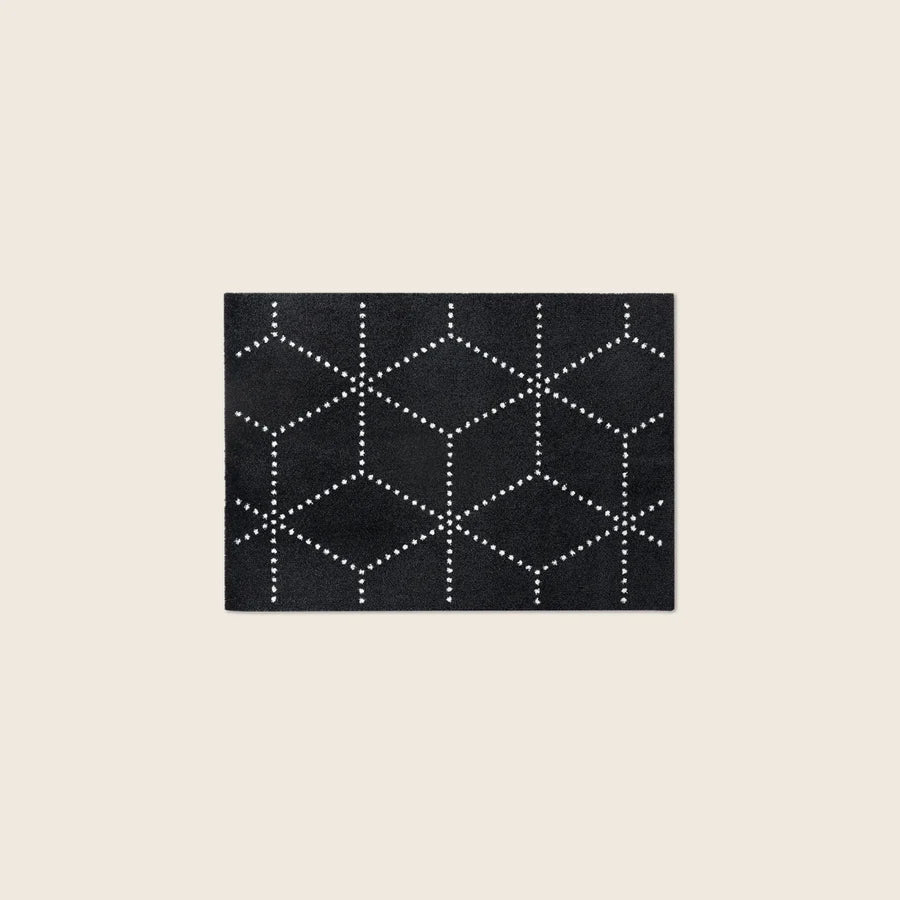 Heymat Hagl All Weather Doormat in Black, recycled PET yarn doormat, Norwegian sustainable design