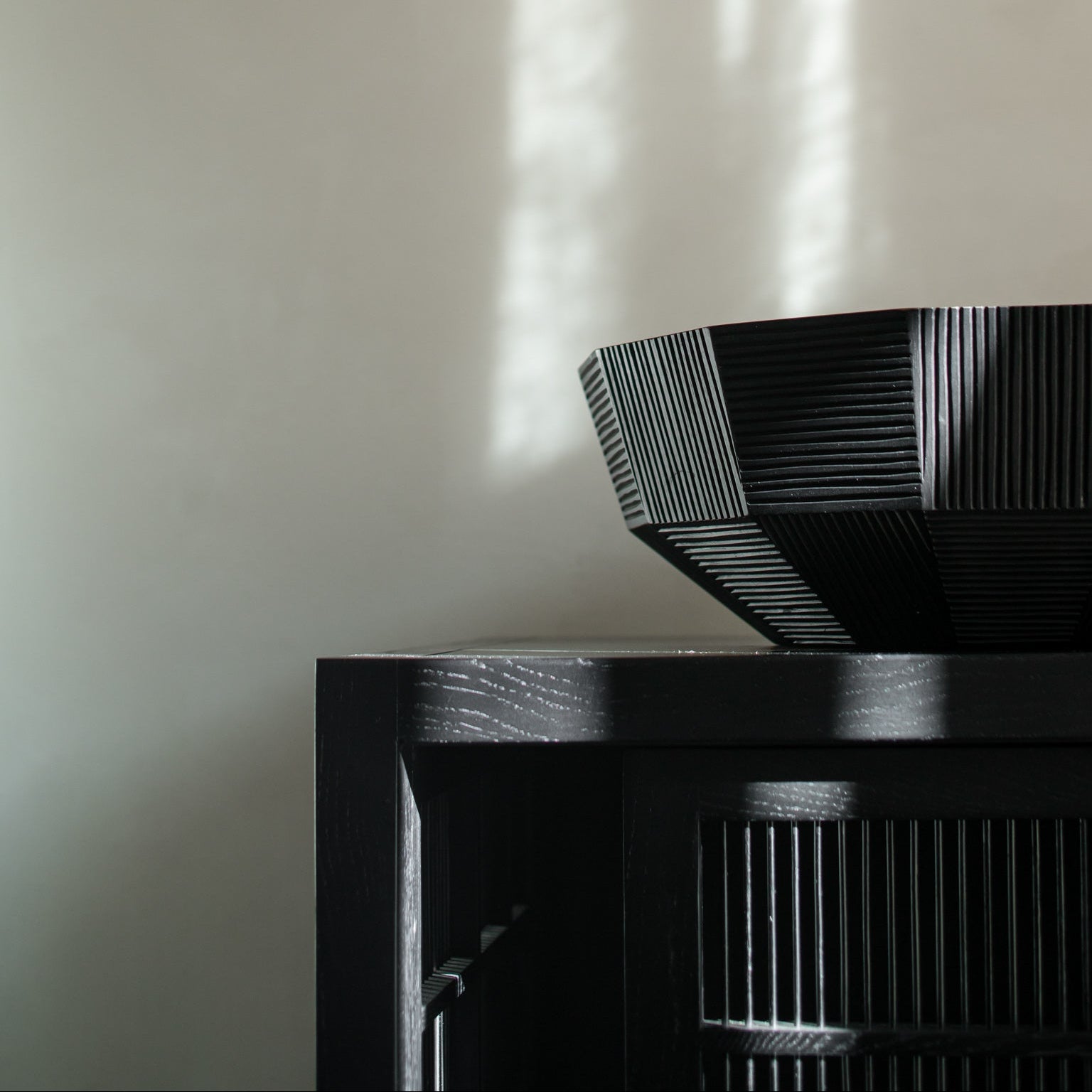 Ethnicraft Striped Bowl, FSC-certified solid wood furniture by Belgian brand