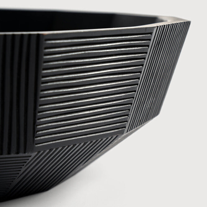 Ethnicraft Striped Bowl, FSC-certified solid wood furniture by Belgian brand