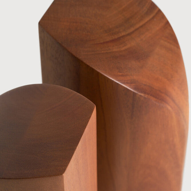 Ethnicraft PI Book Ends- Mahogany in mahogany, FSC-certified solid mahogany