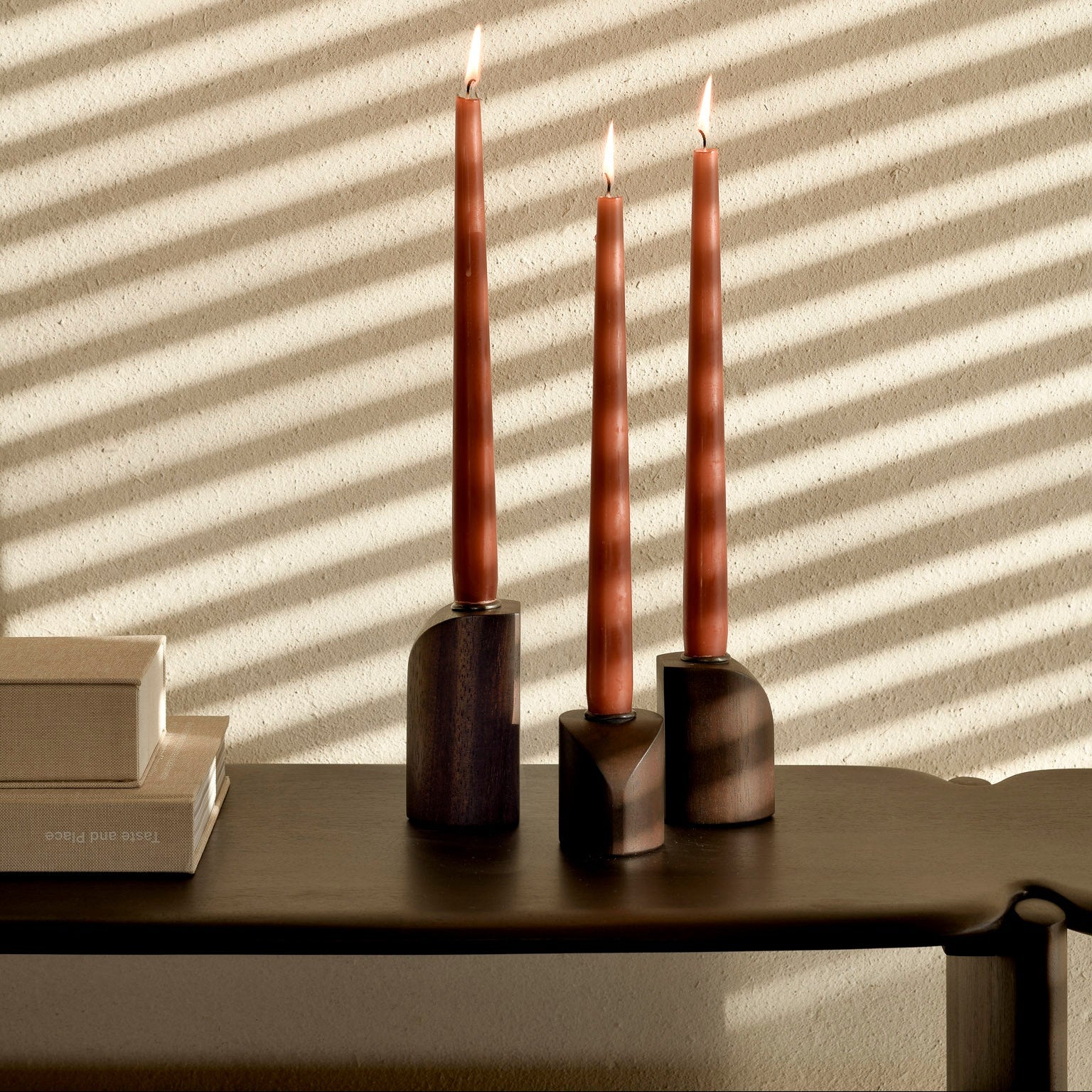 Ethnicraft PI Candle Holders, FSC-certified solid wood furniture by Belgian brand