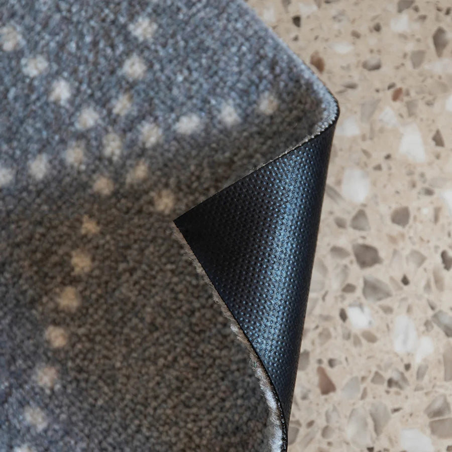Heymat Hagl All Weather Doormat in Silver Grey, recycled PET yarn doormat, Norwegian sustainable design