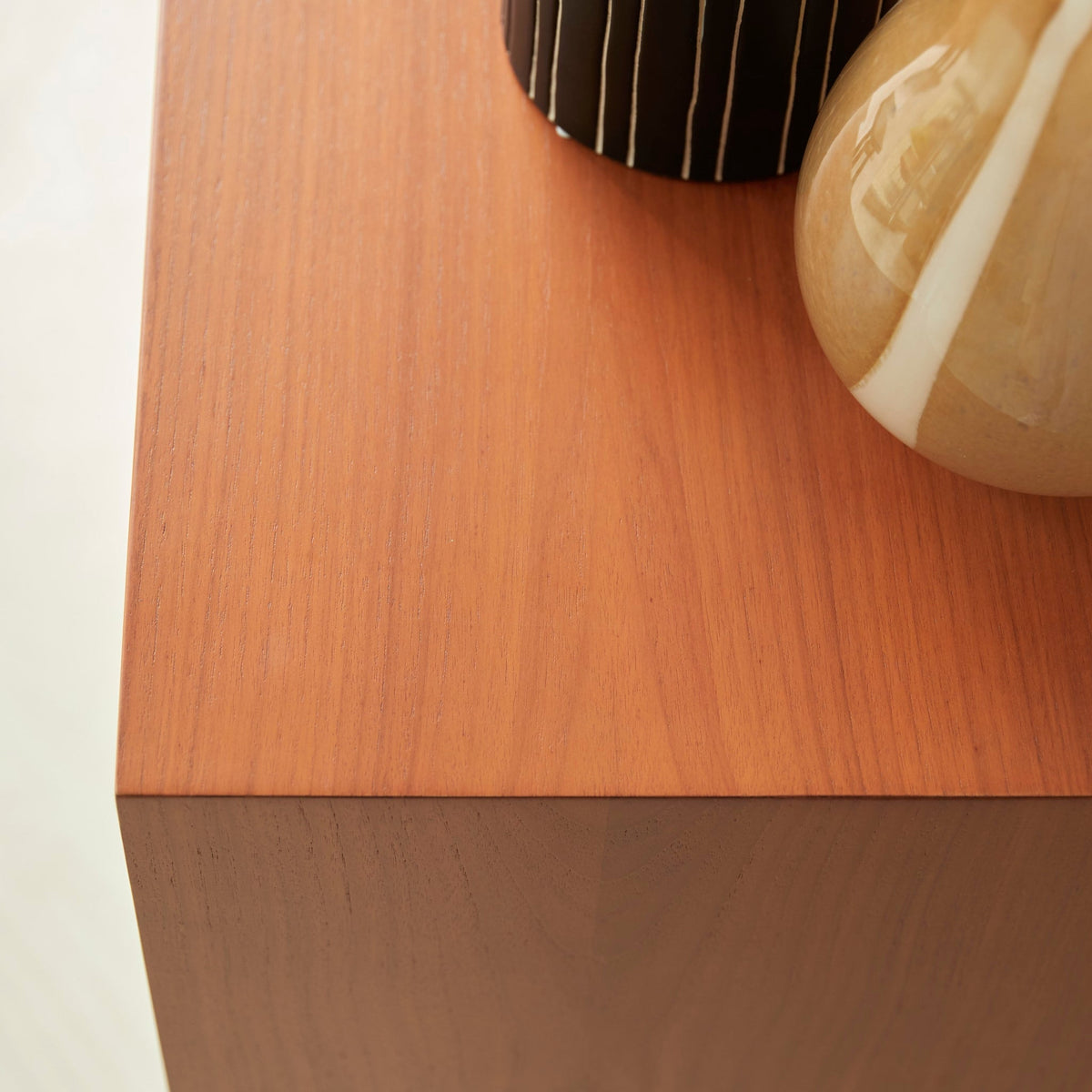 Simen mahogany sideboard, side angle showing metal legs