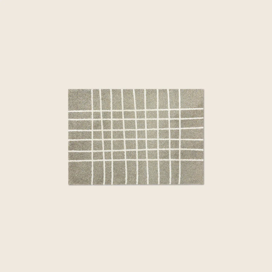 Heymat Hand Doormat in Travertine Beige, recycled PET yarn doormat, Norwegian sustainable design