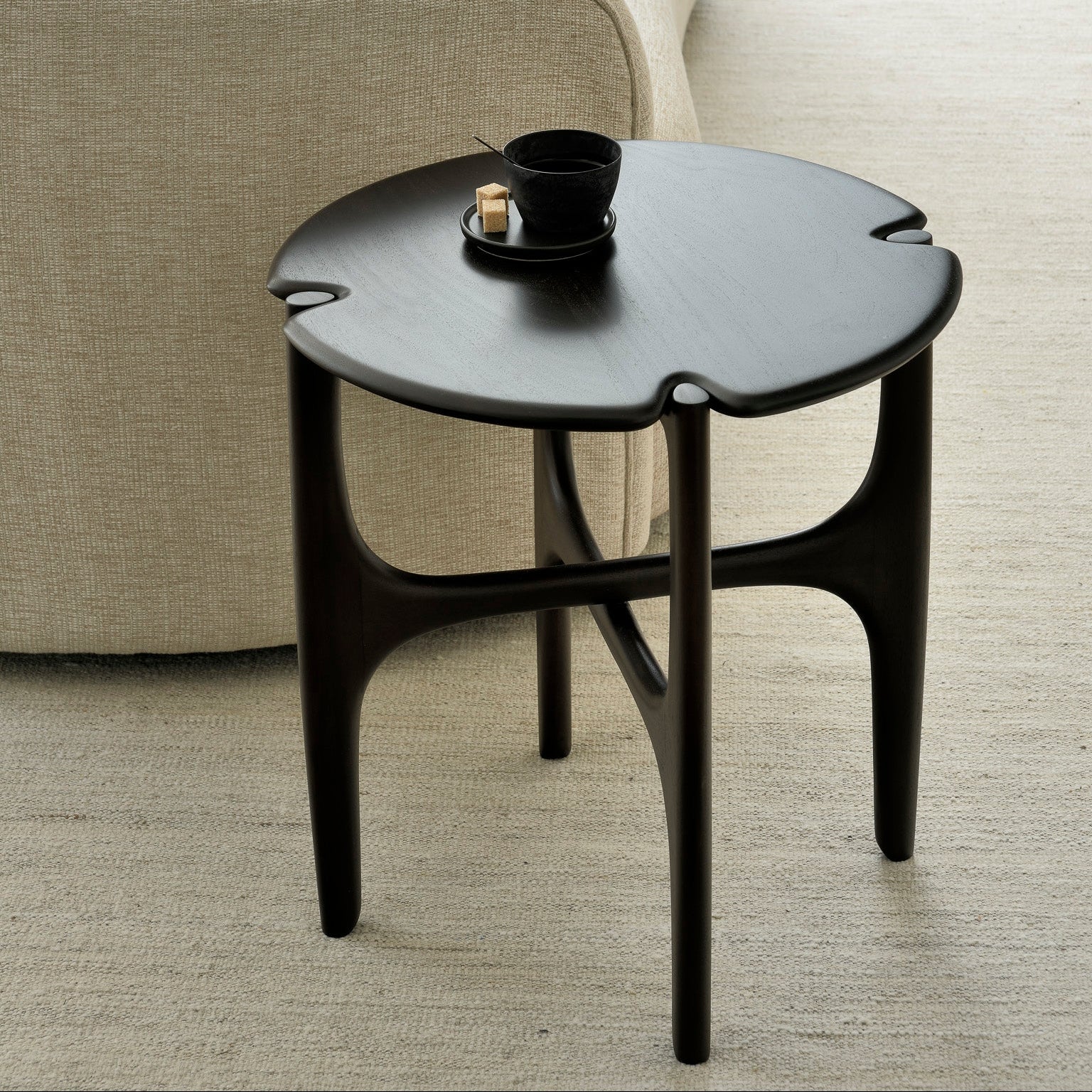 Ethnicraft PI Side Table in mahogany, FSC-certified solid mahogany