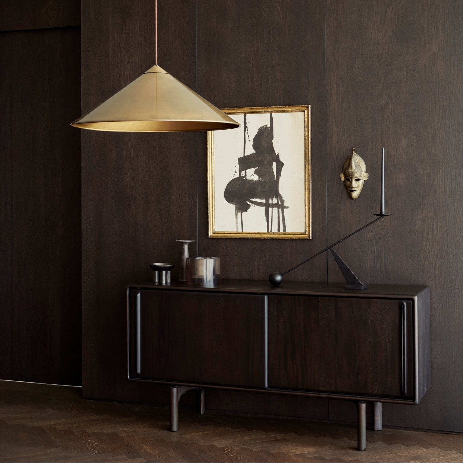 Ethnicraft Flow Sideboard in mahogany, FSC-certified solid mahogany with varnished finish