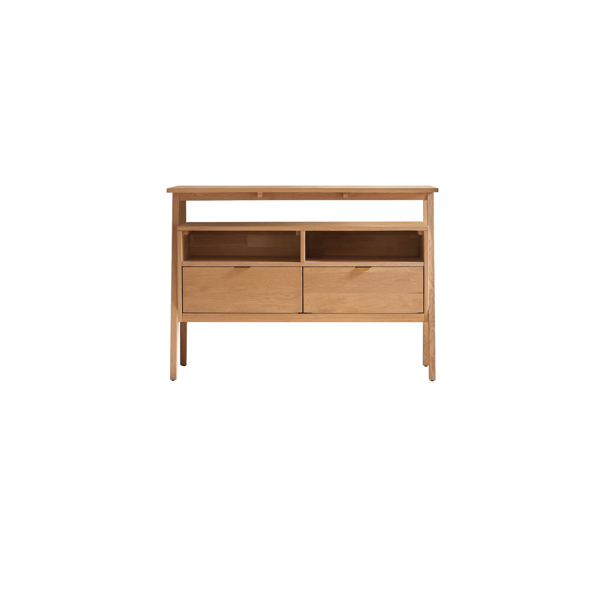 Tikamoon Pola oak console table styled in a living room