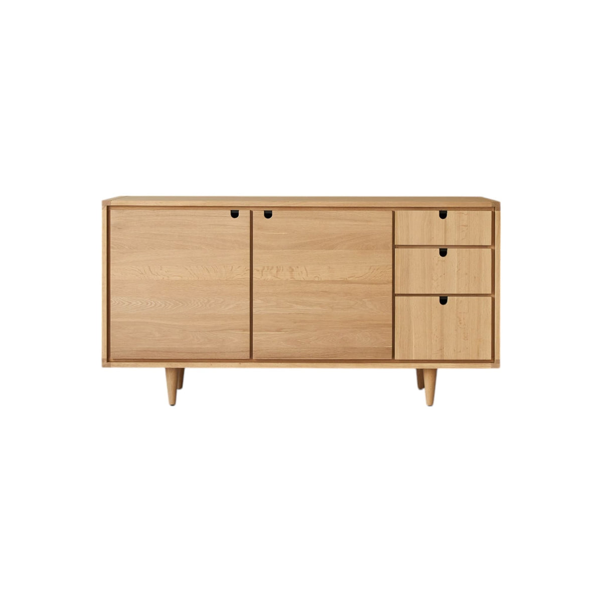 Tikamoon Jonàk sideboard in solid oak, styled in a dining room